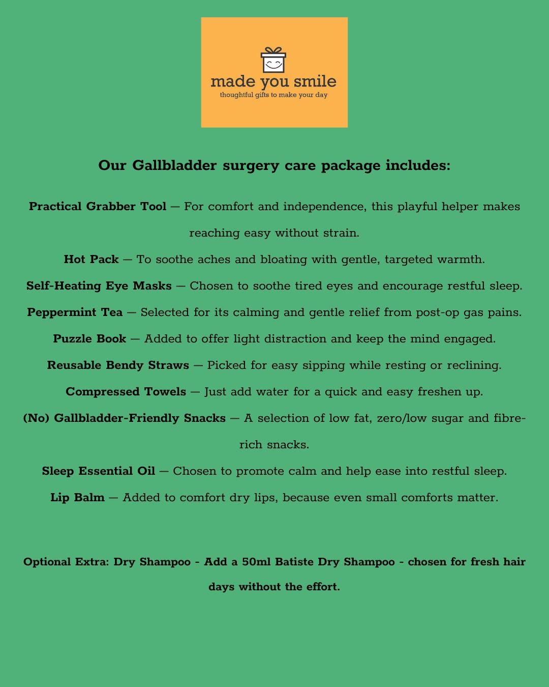 Gallbladder Surgery Recovery Box