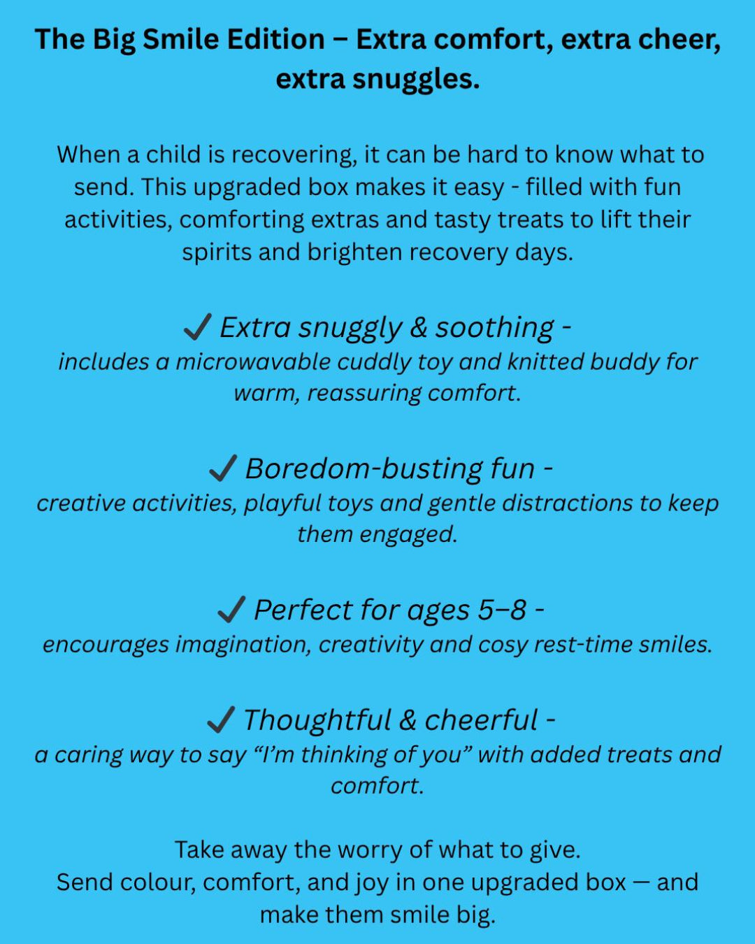 Children's Get Well Soon Care Package - Ages 5-8 - Big Smile Edition