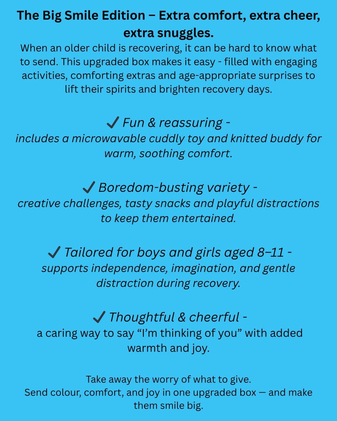 Children's Care Package - Ages 8 - 11 - Big Smile Edition