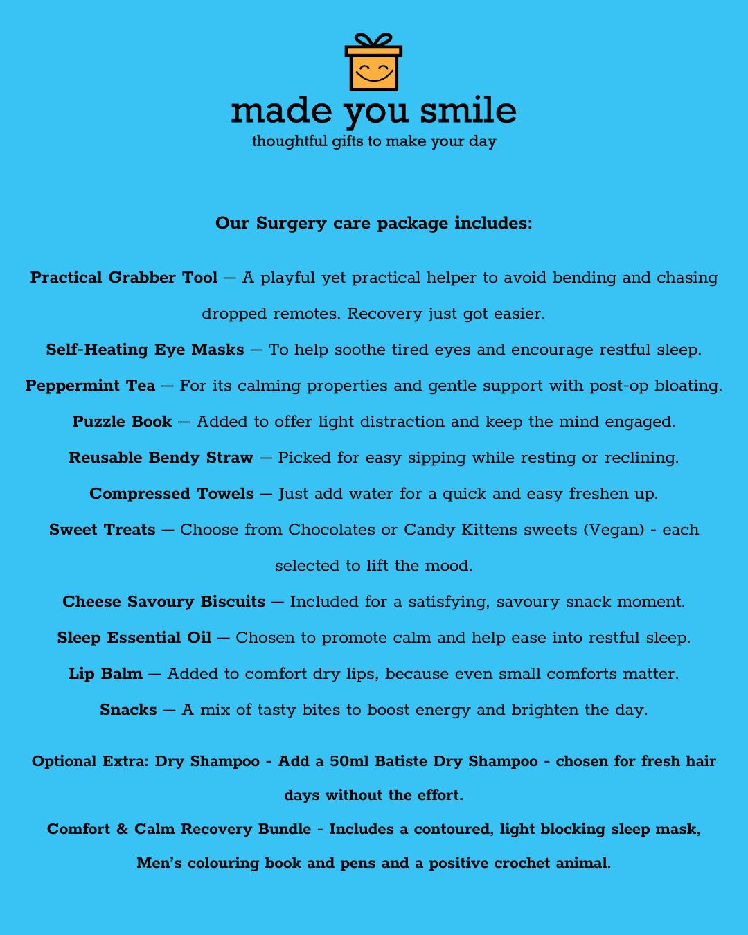 Men’s Surgery Recovery Care Package