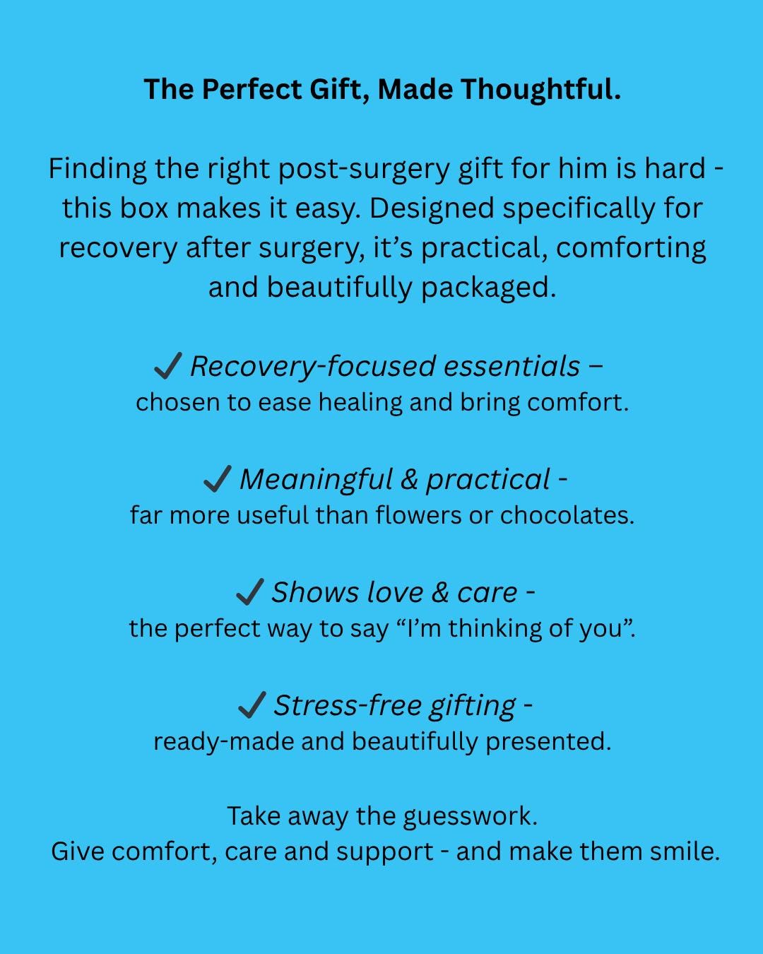 Men’s Surgery Recovery Care Package