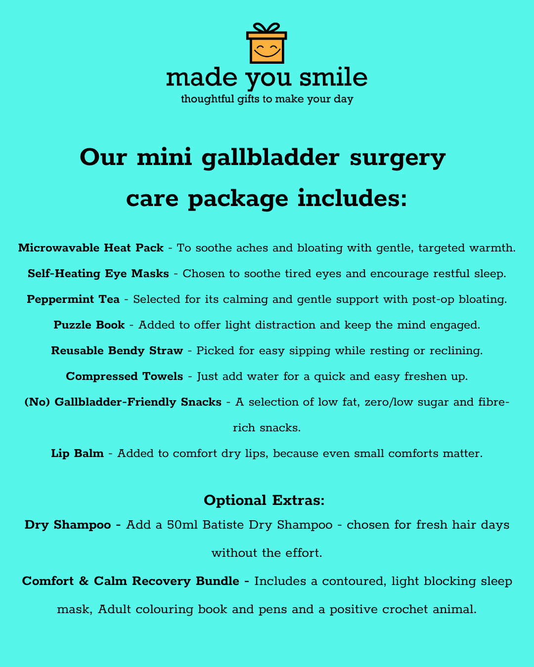 Gallbladder Surgery Care Package - Mini Edition